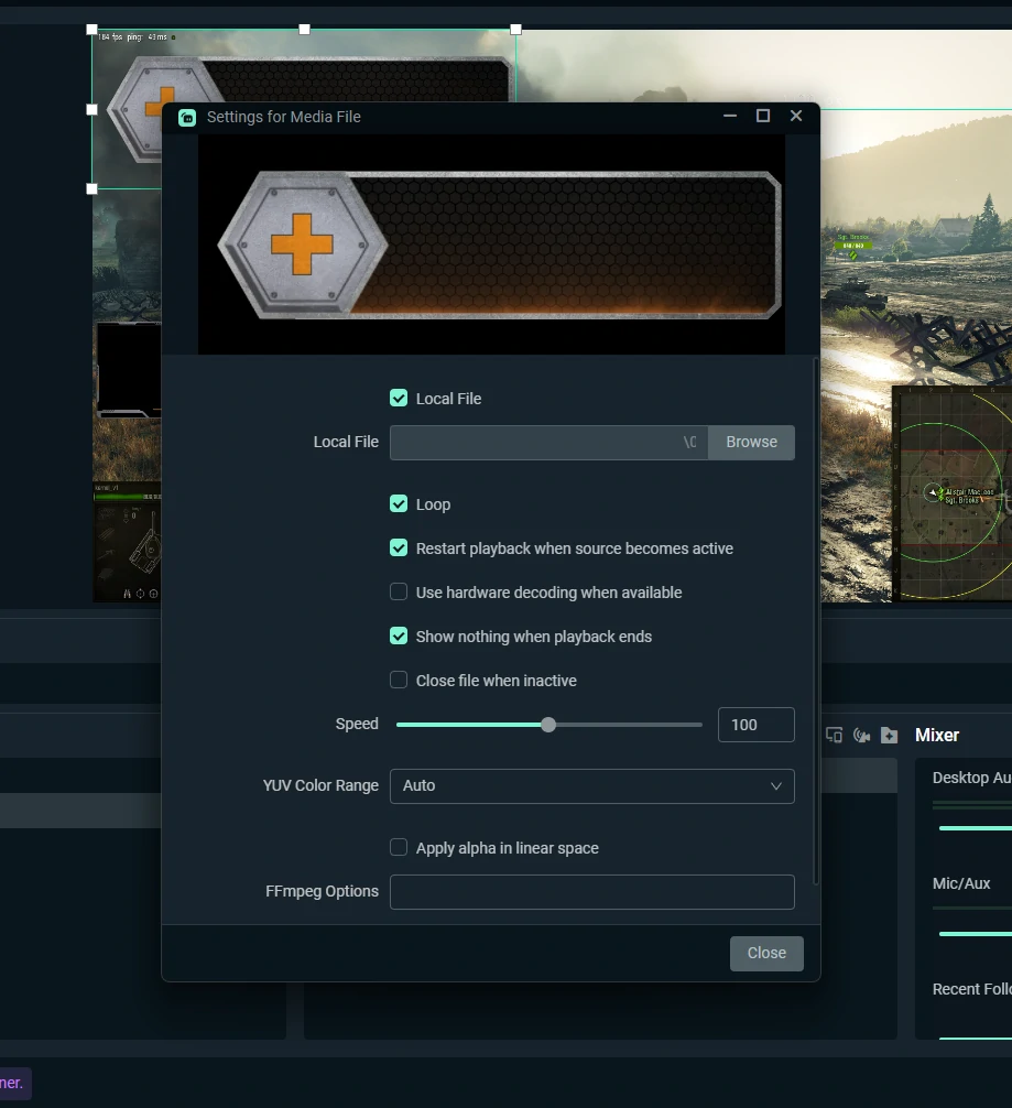 Media Sorce For stream Label